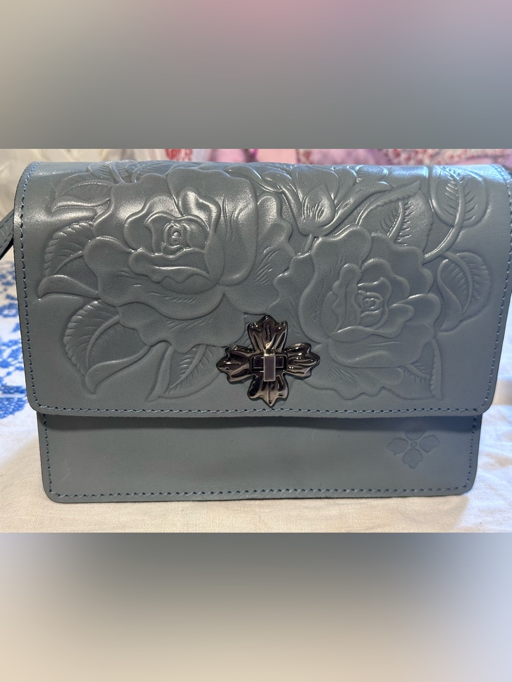 NWT PATRICIA NASH SAFFLOWER BLUE CONSILINA  BAG #p756347